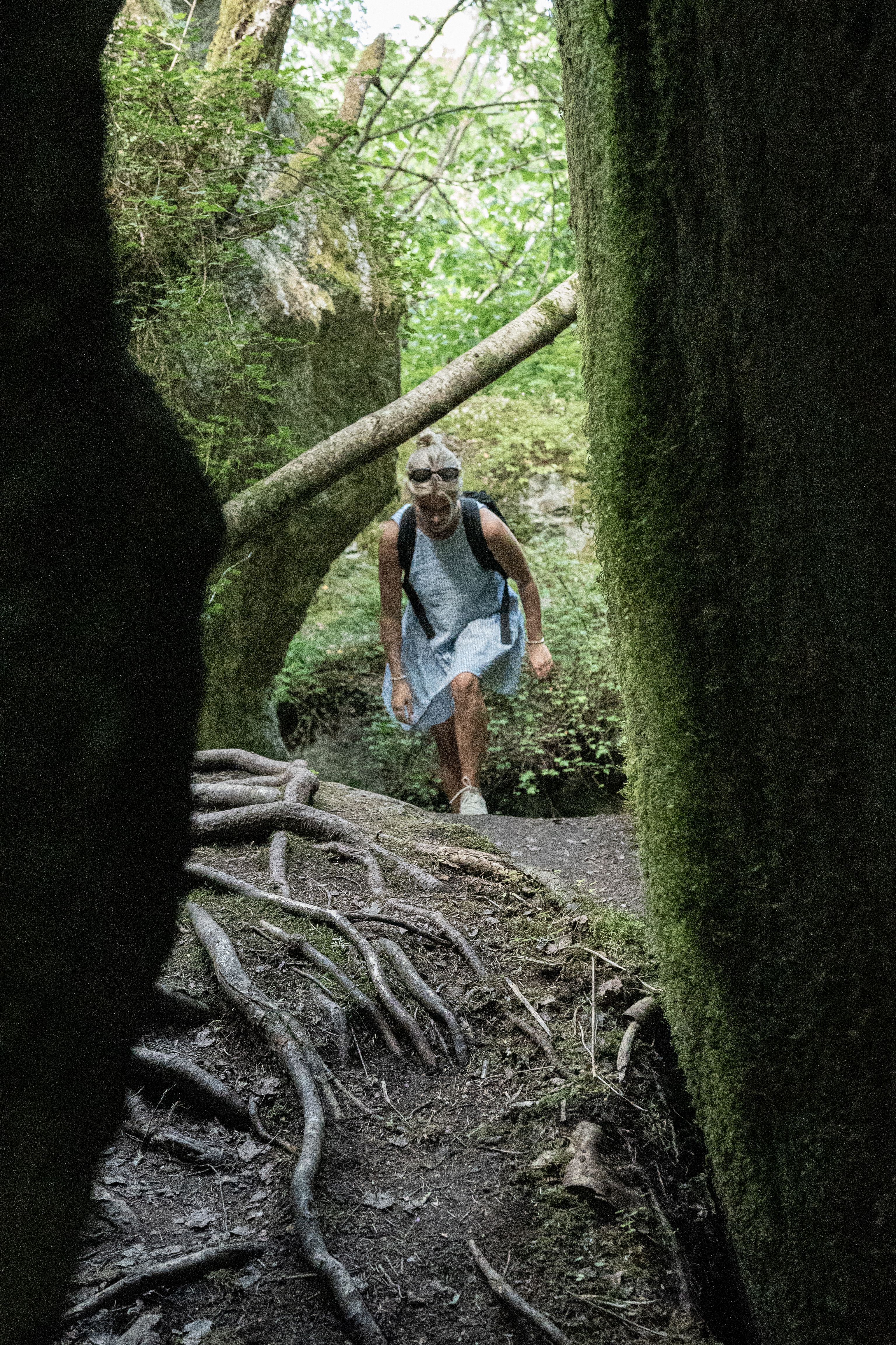 A person hiking in the archipelago.