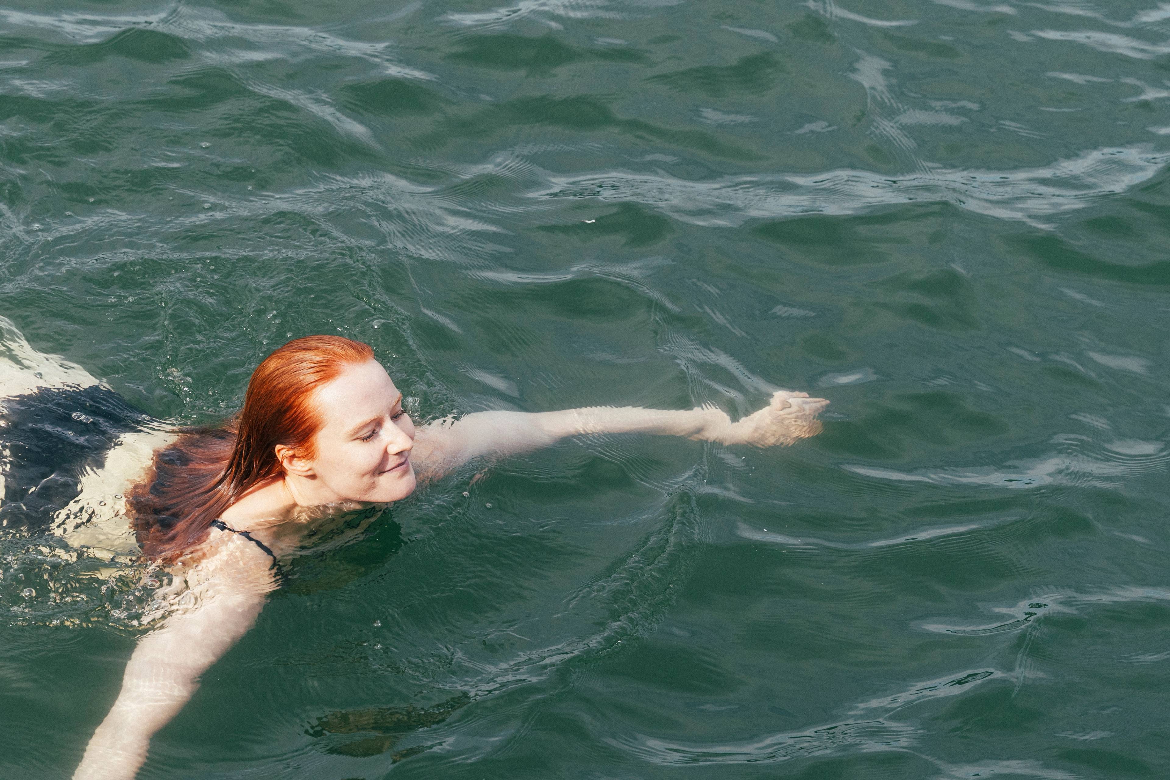 A person swimming.
