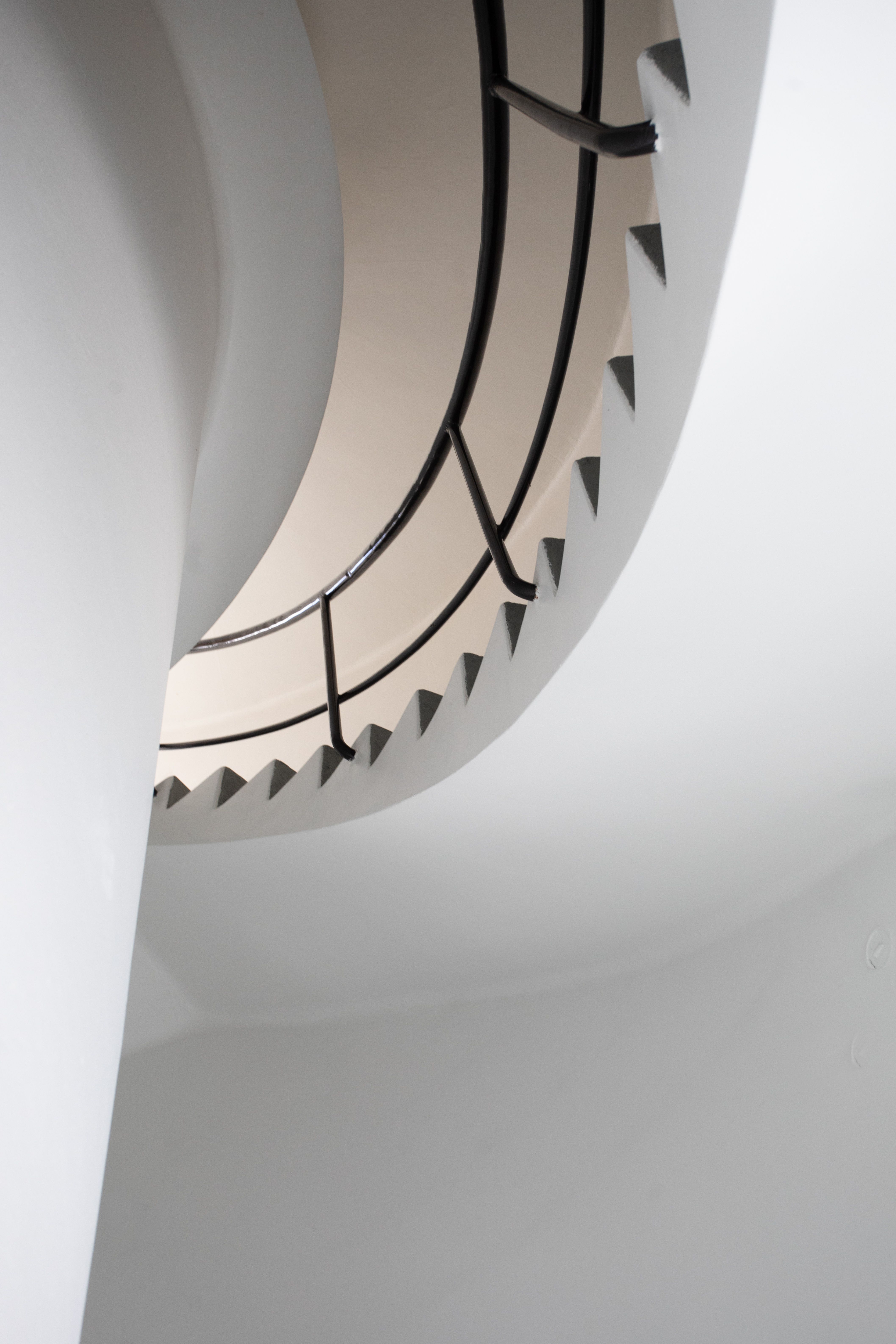 A staircase in Paimio Sanatorium