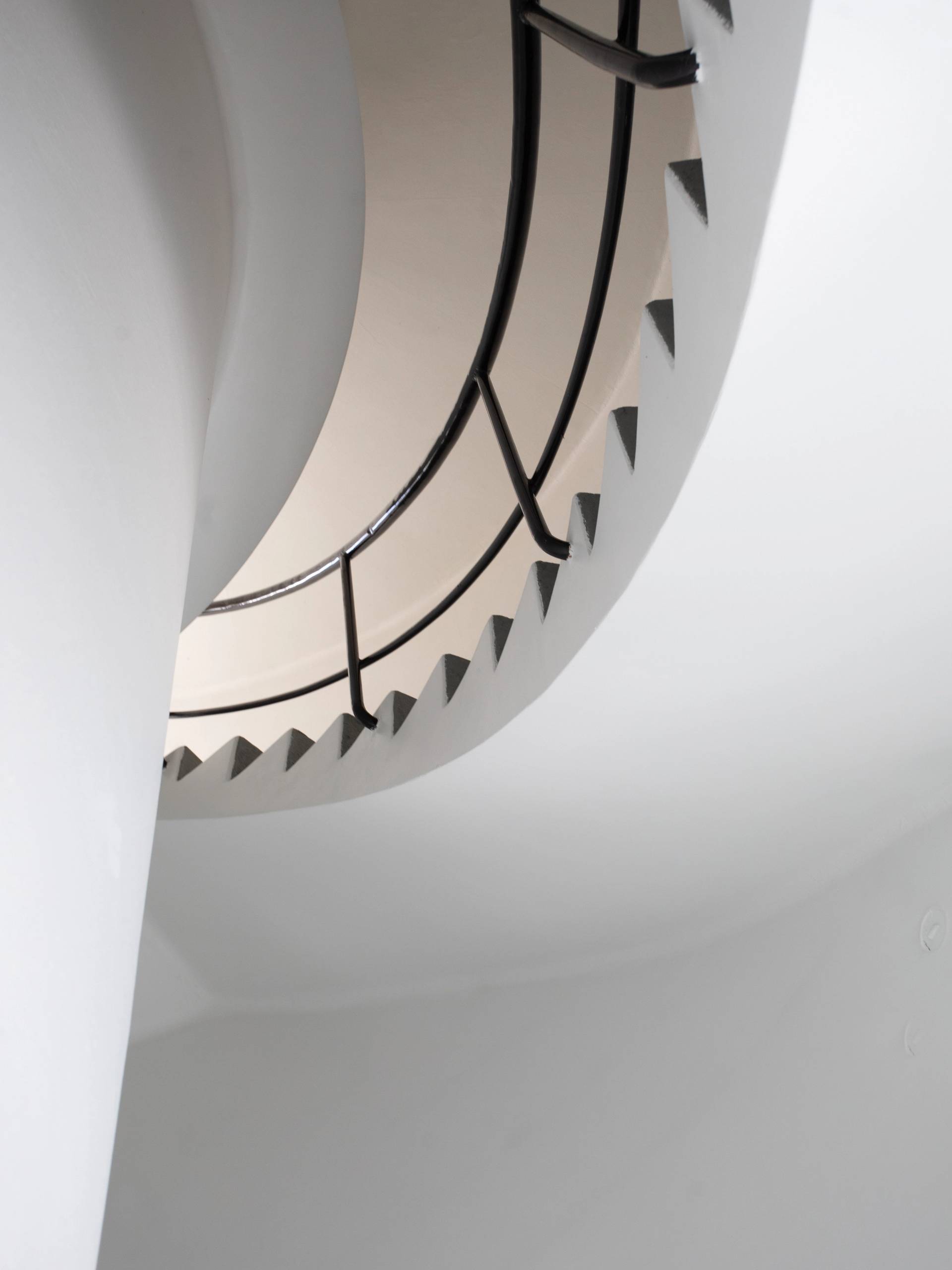 A staircase in Paimio Sanatorium