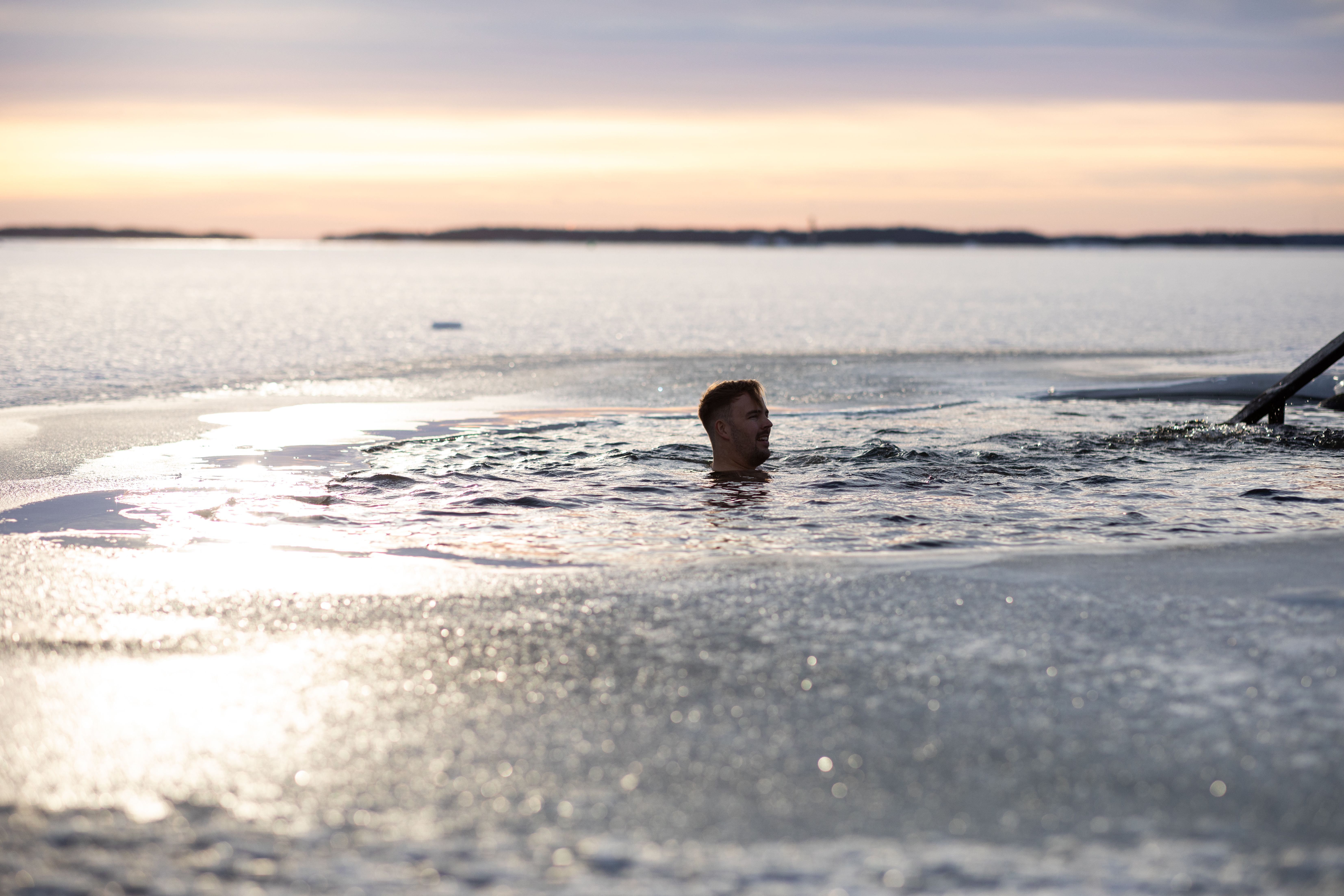 Ice-swimming in the archipelago of Finland