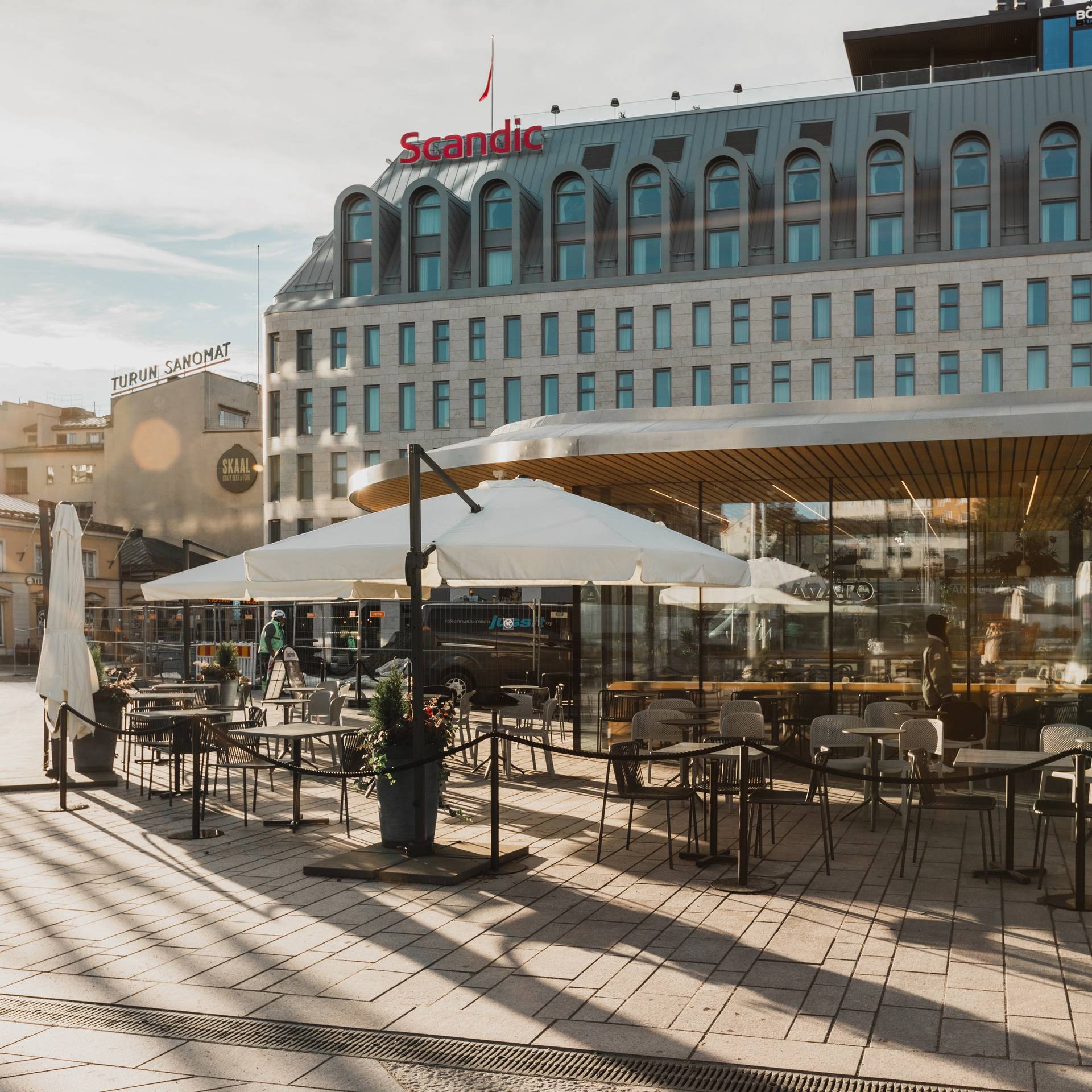 Hotel view on the Turku Market Square.