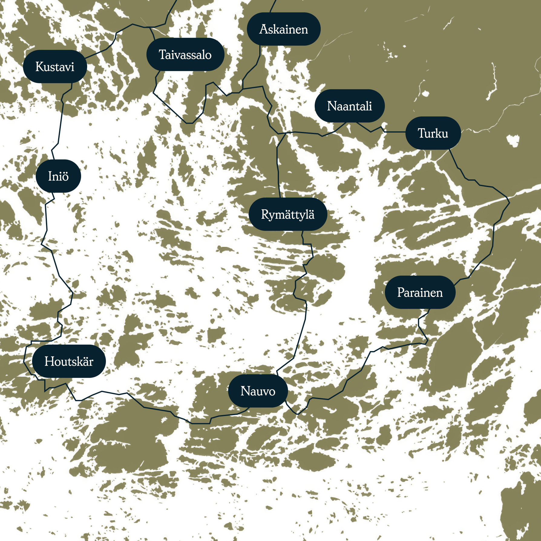 A map of the Archipelago Trail.