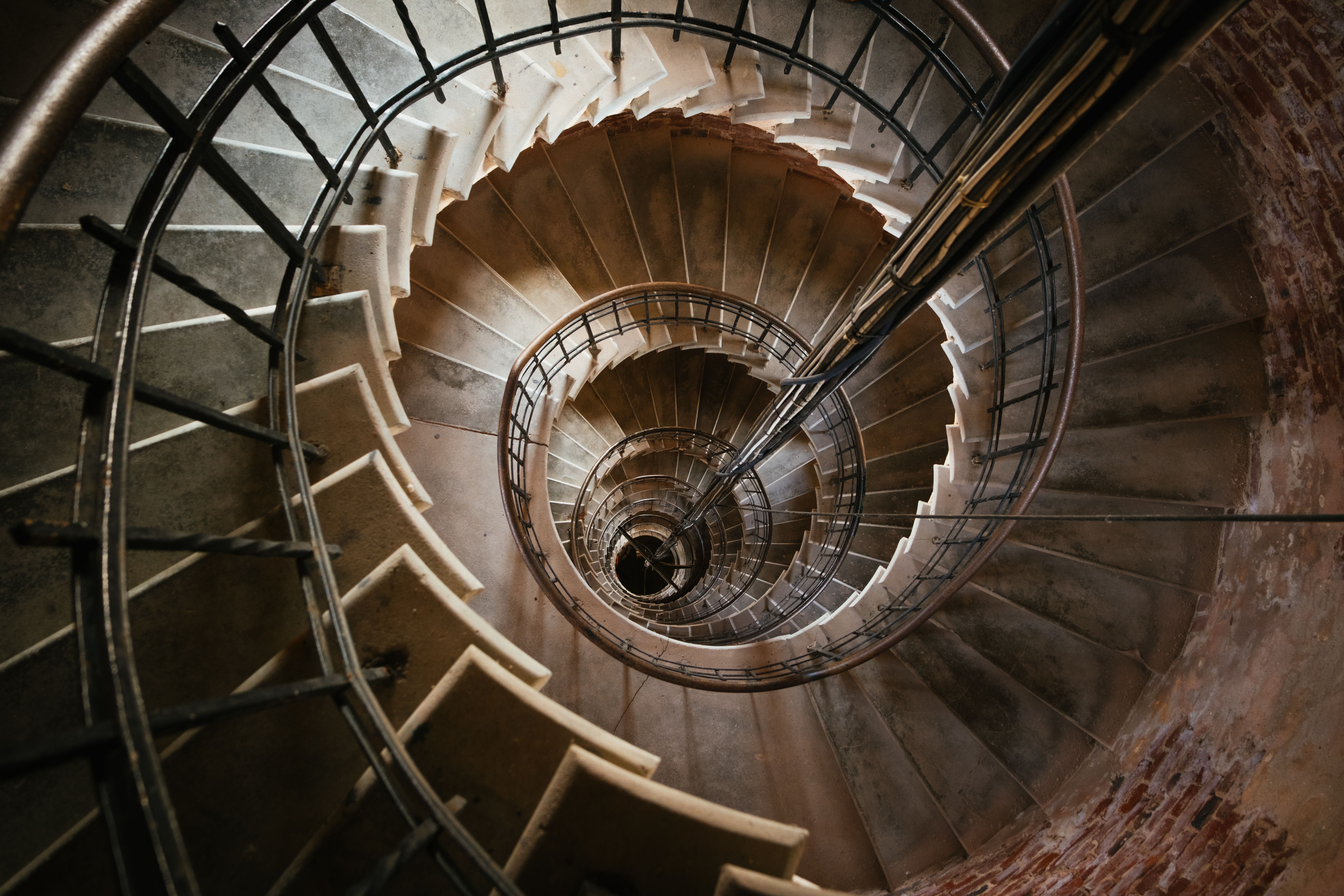 The stairs up to the lighthouse