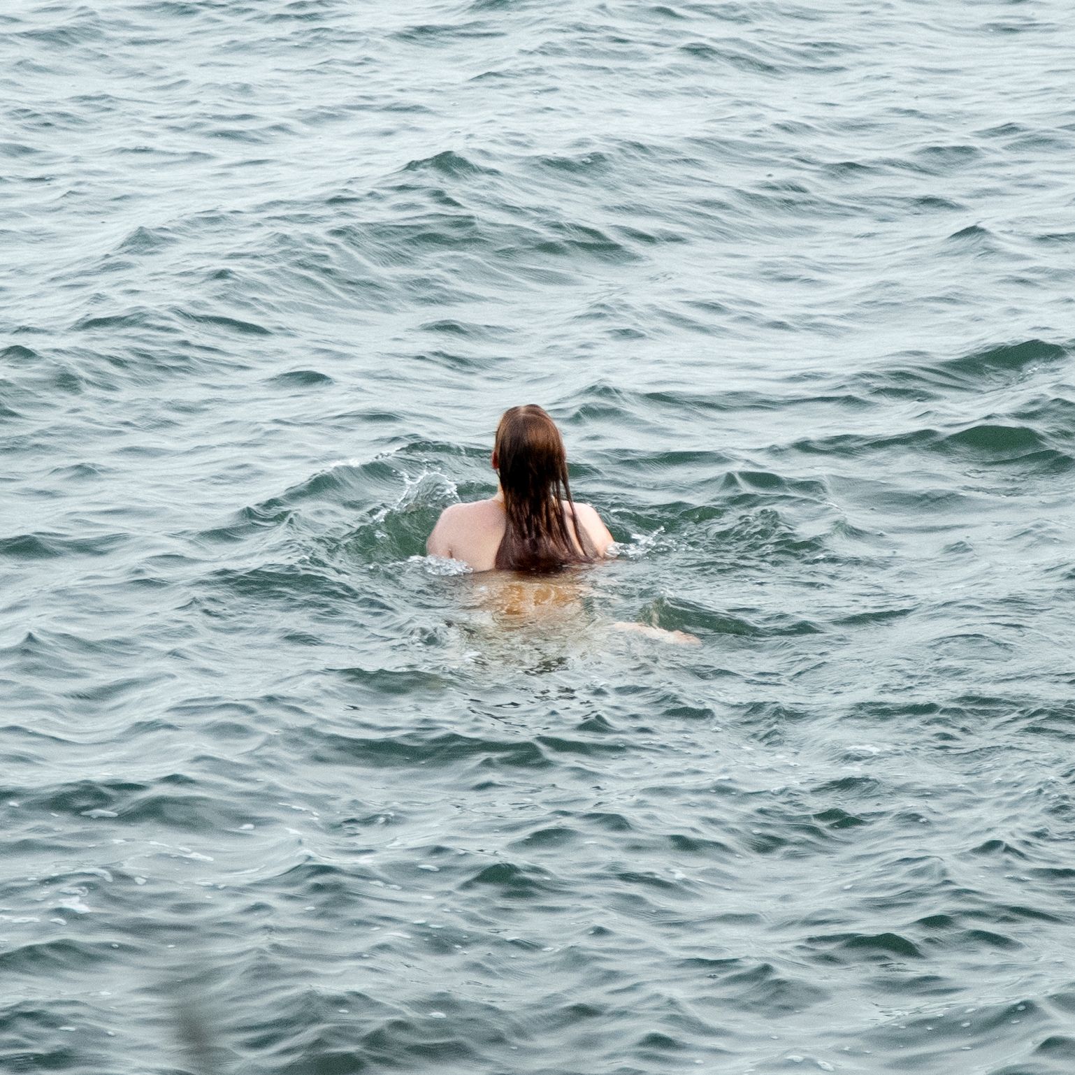 A girl swimming