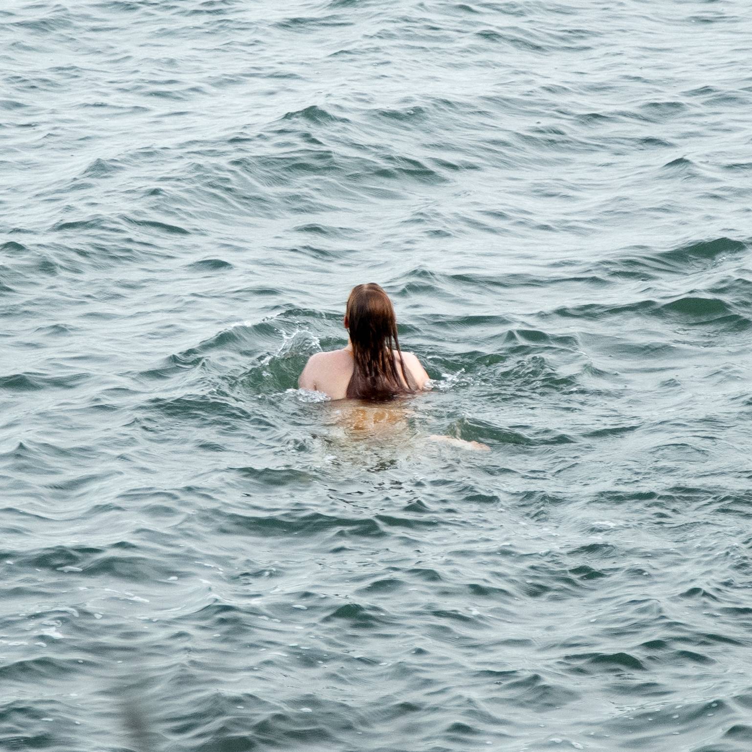 A girl swimming