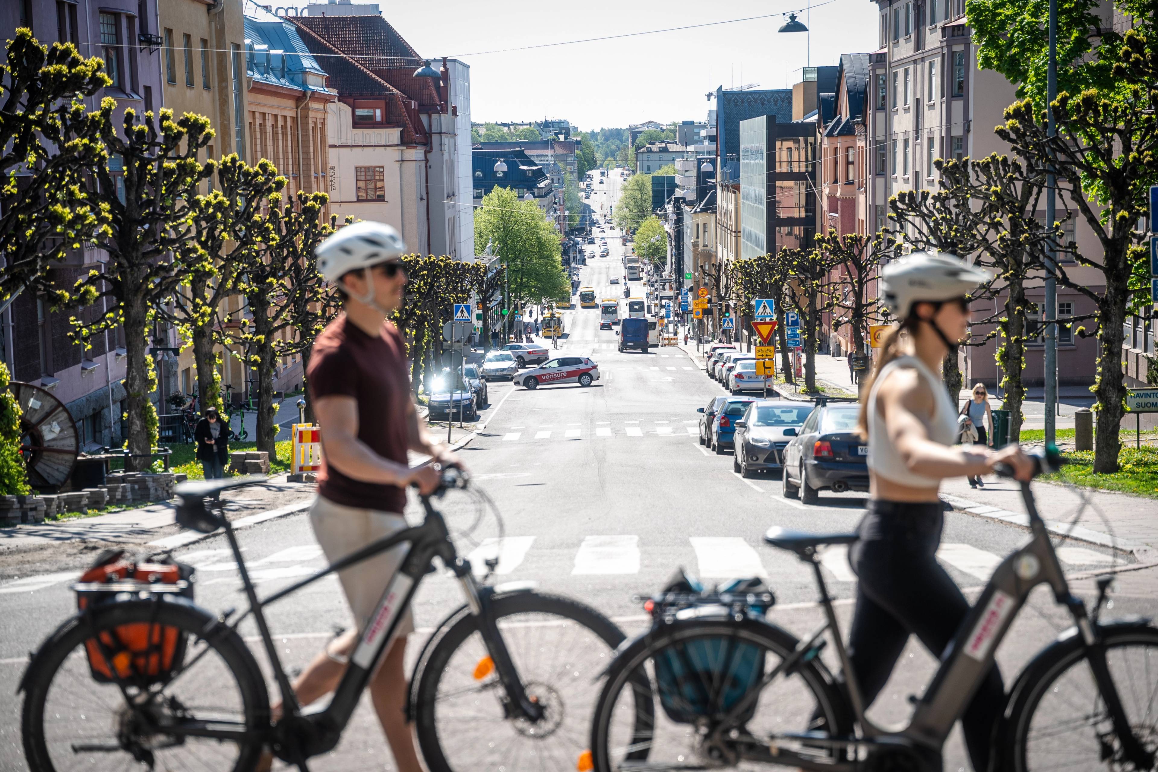 Biking in Turku city centre