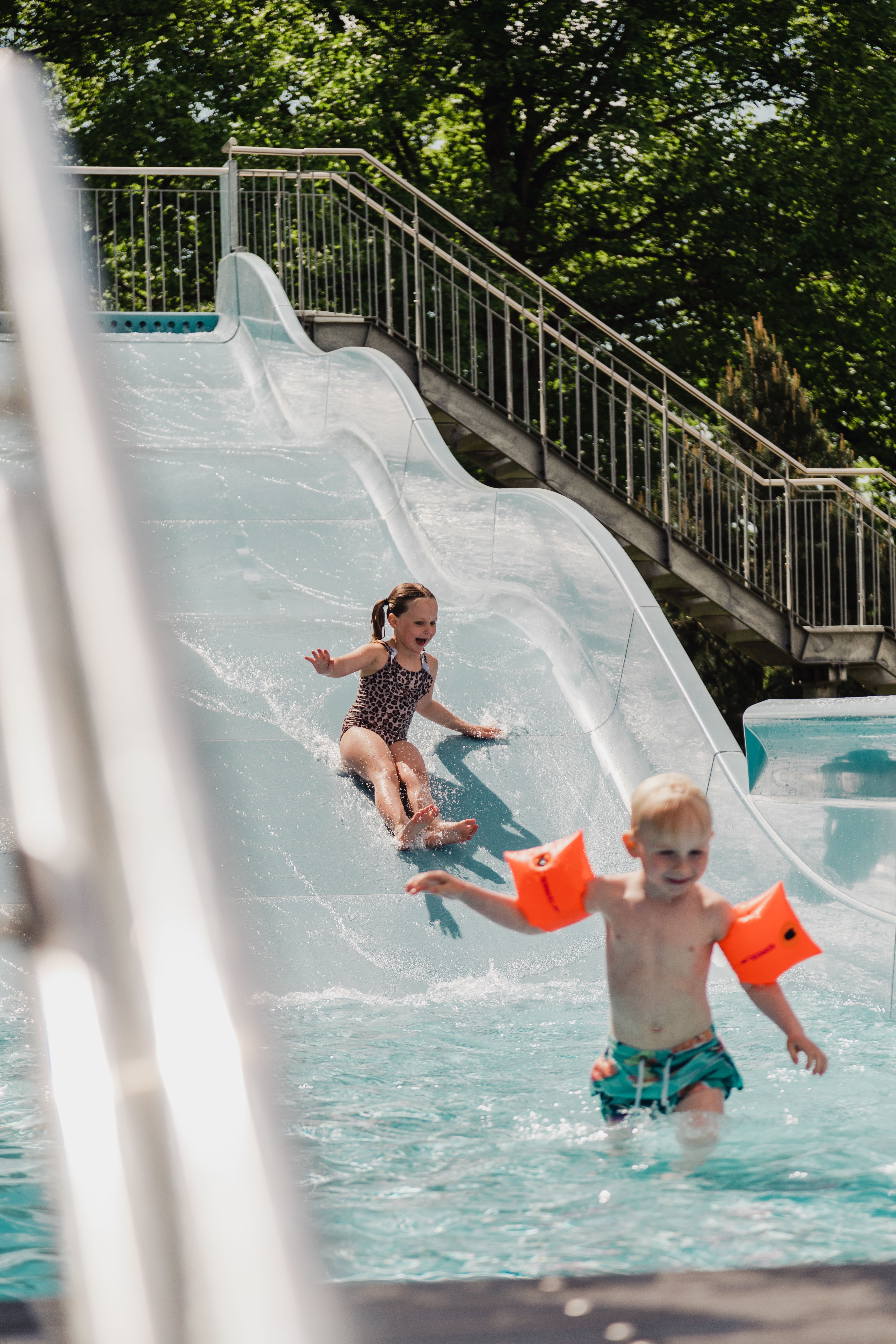 Kids enjoying water park.
