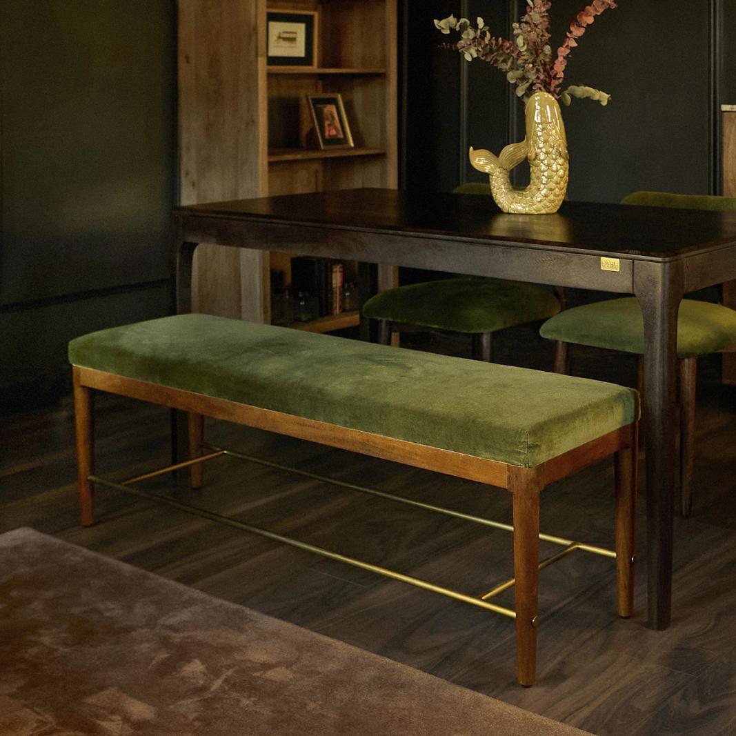 Oriana B - Conor Bench / Green Velvet, view 1