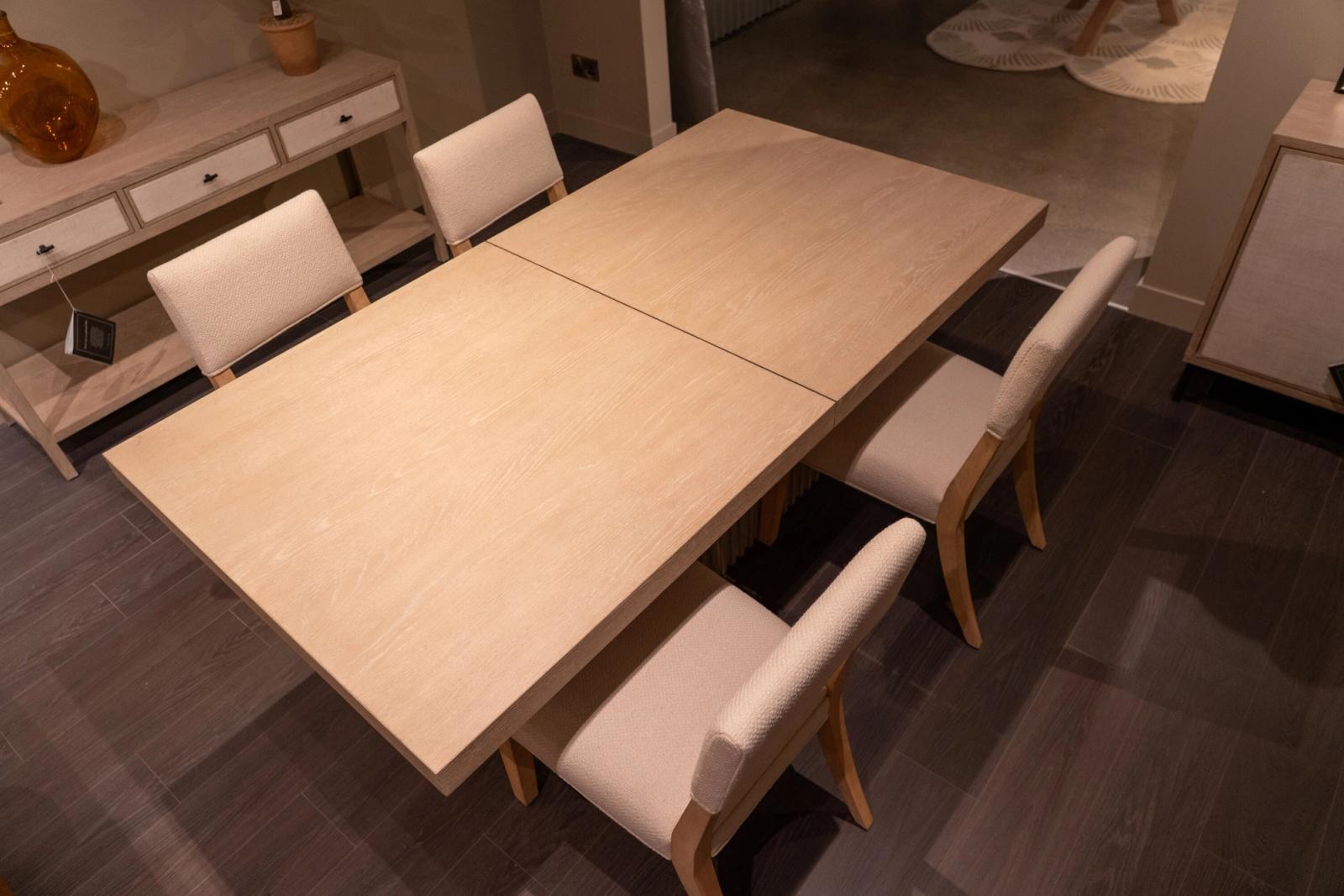 Hooker rectangular dining table and 4 chairs, from above