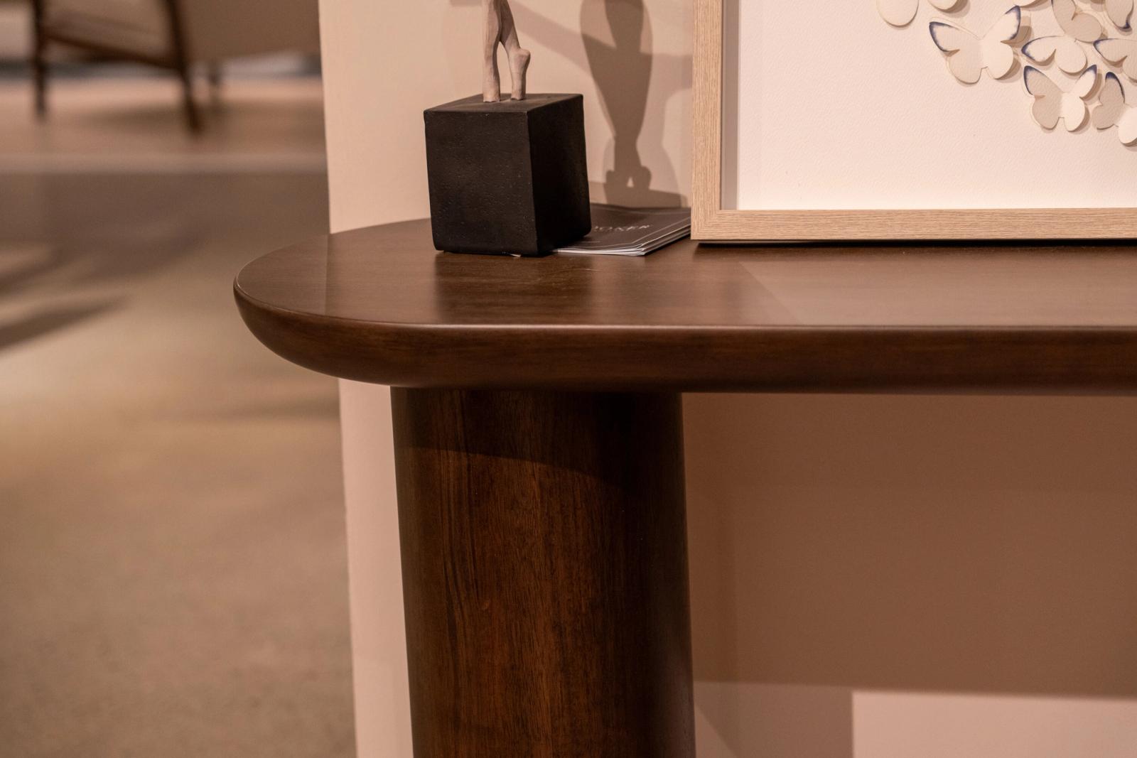 Hooker console table, 150 x 40cm, rounded end and leg