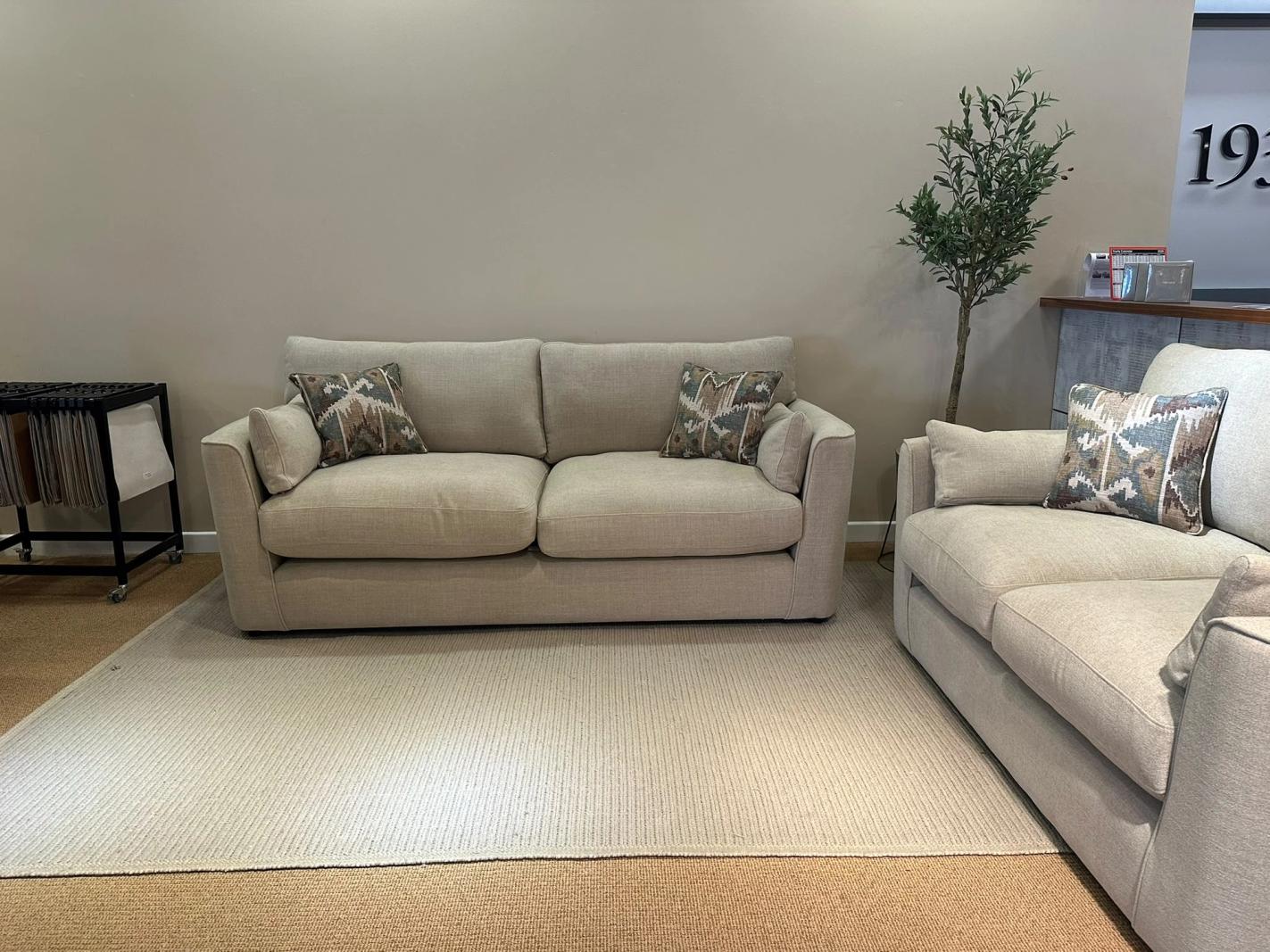 Two Kinsale sofas in natural fabric