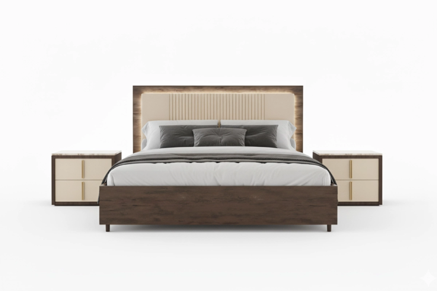 Zara - 6ft Bedframe & 2 Lockers