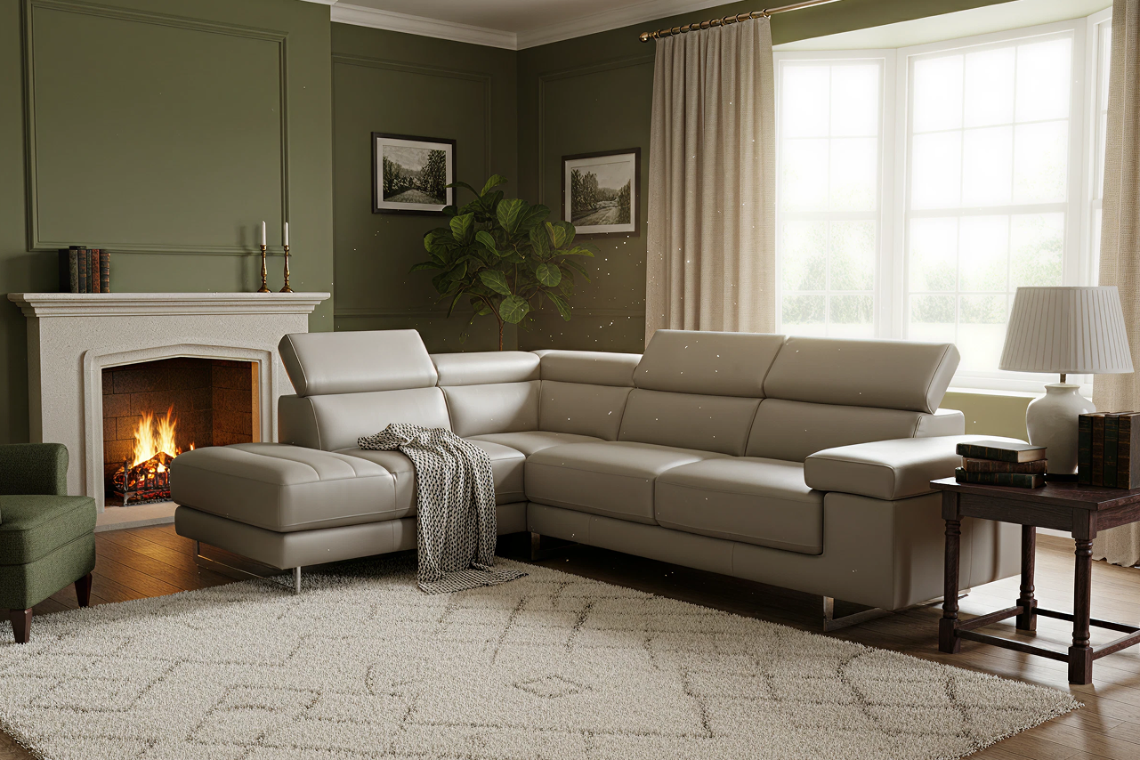 B619 - Corner Leather Sofa