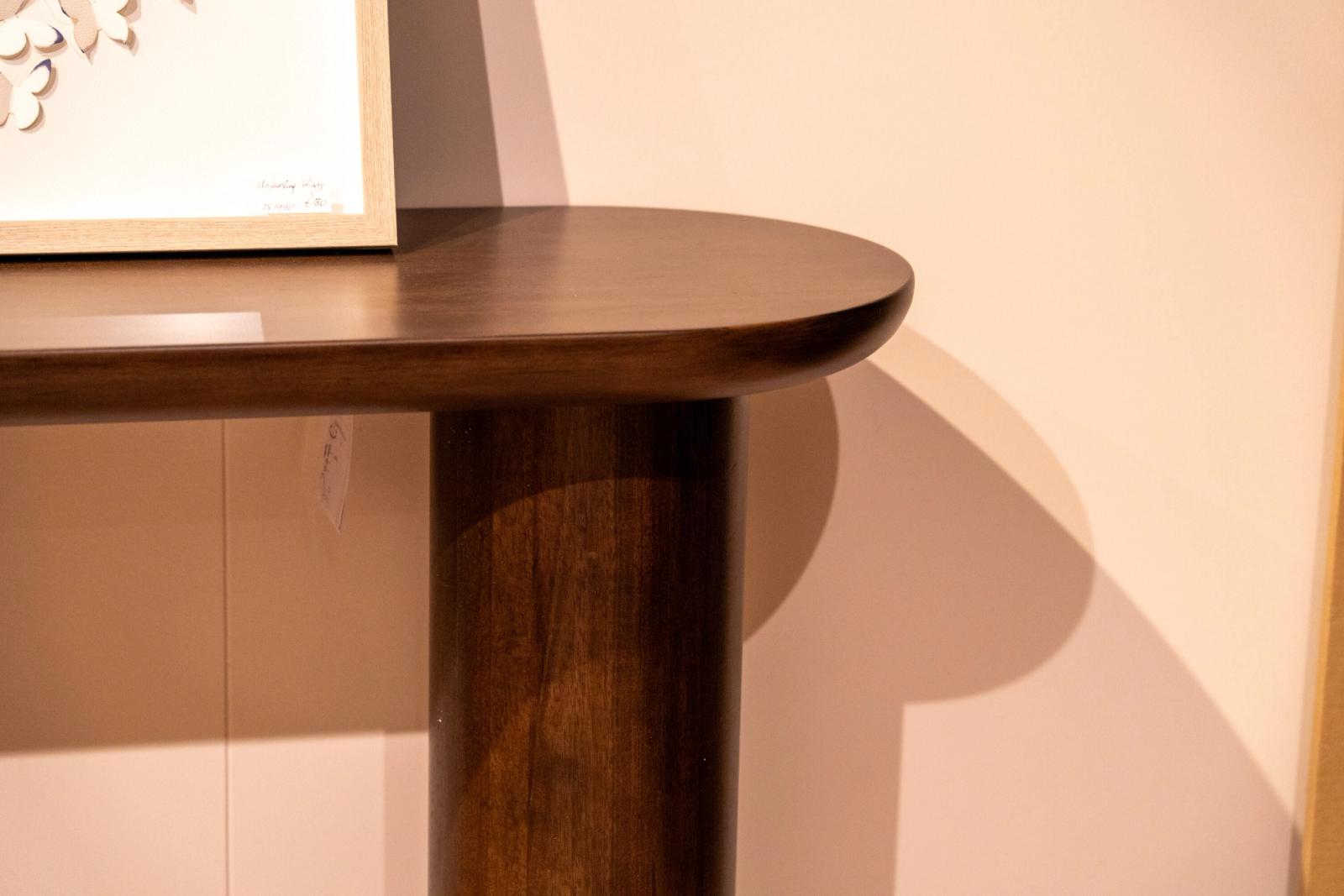 Hooker console table, 150 x 40cm, rounded end