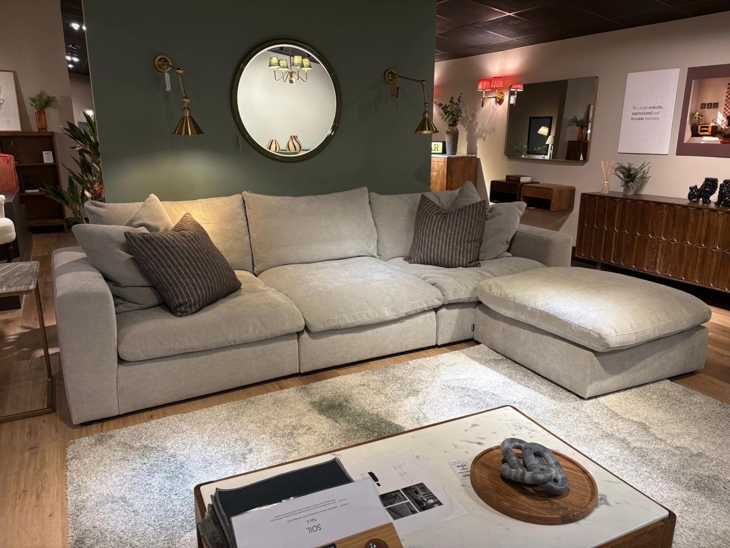 Abode - Lazy Large Sofa and Footstool, view 2