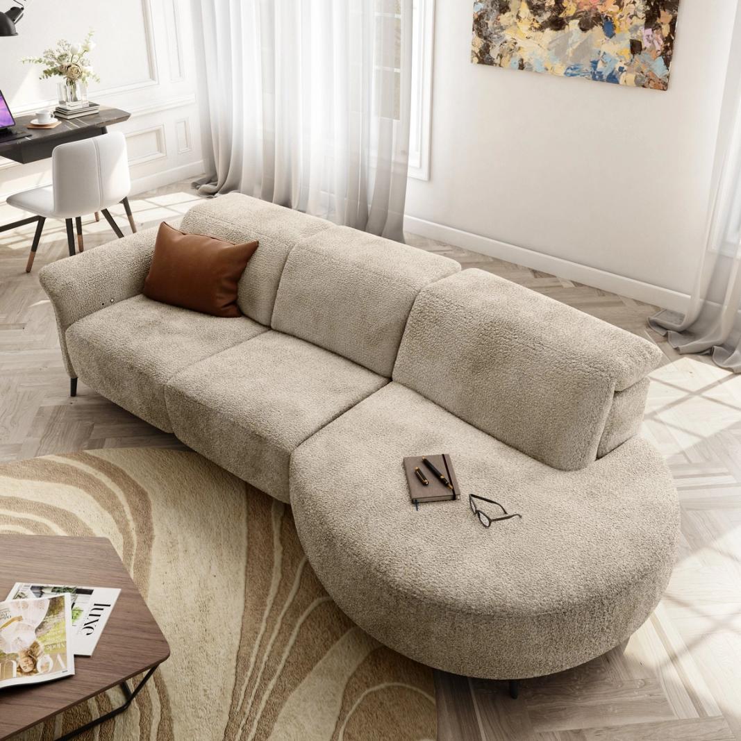 Natuzzi - C300 Corner sofa with one electric, view 1