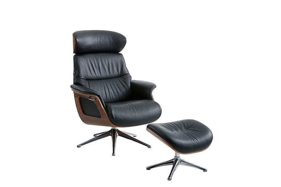 Clement - Reclining Swivel Armchair with footstool