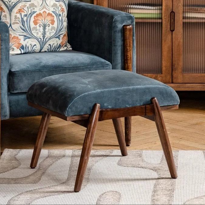 Oriana B - Olson Footstool / Smokey Blue, view 1