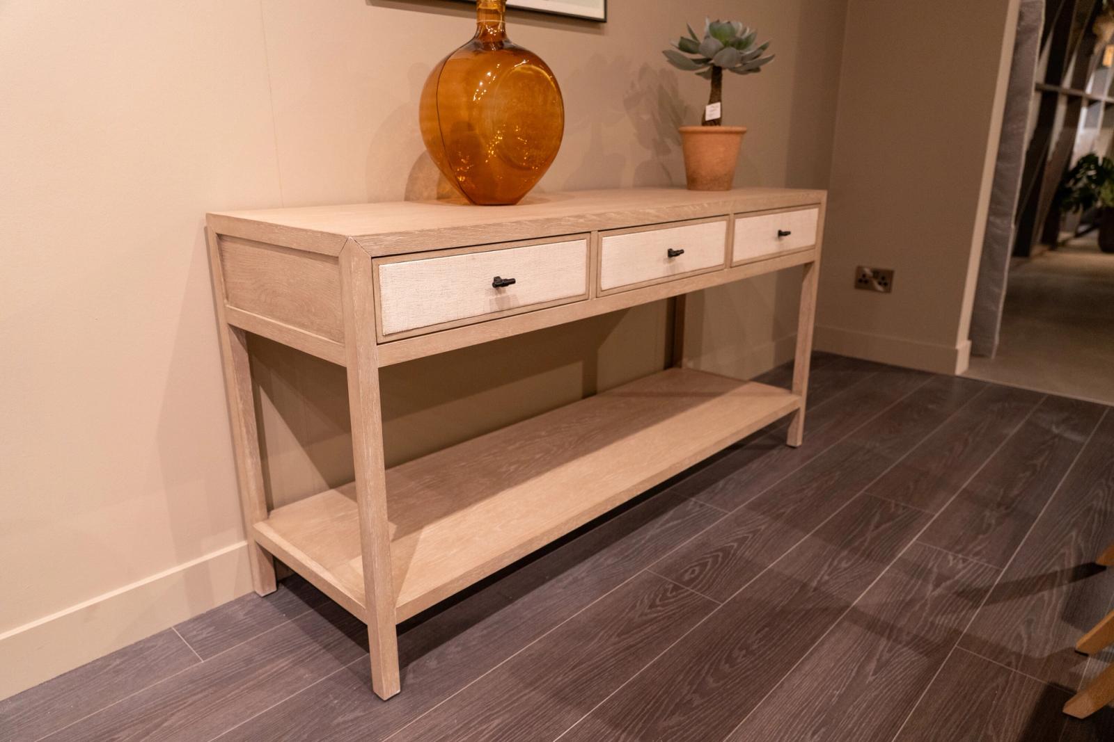 Hooker console table, 150 x 45cm, from the side