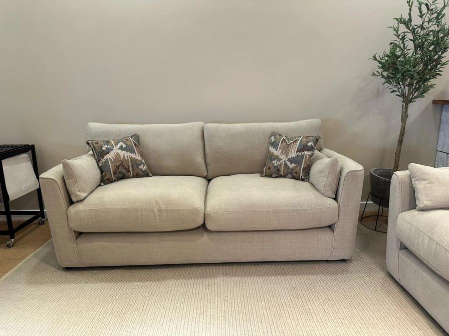 Kinsale sofa in natural fabric, front view