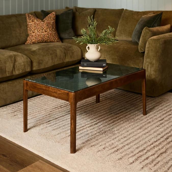 Oriana B - Delphi Green Marble Coffee Table, view 1
