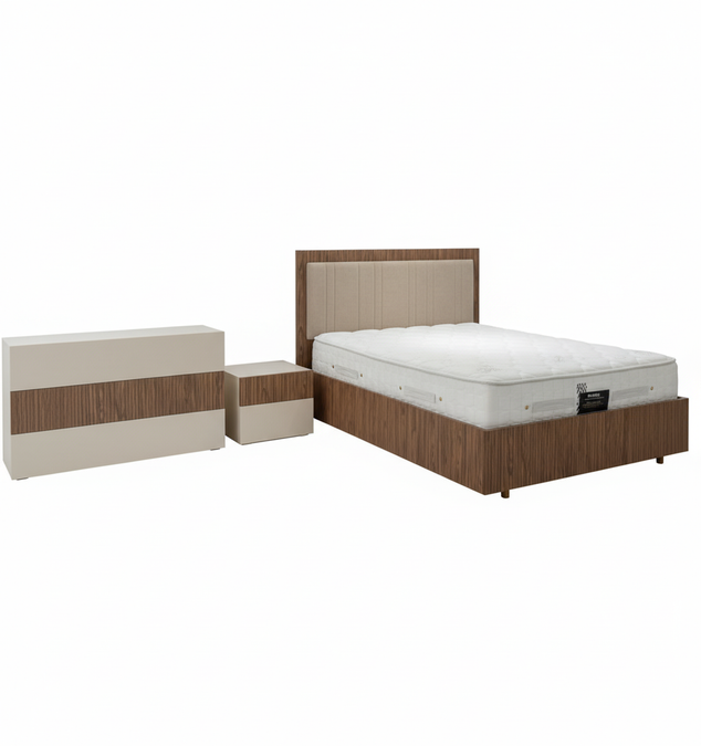 Bepop bedroom 5ft bedframe + 2 lockers + chest