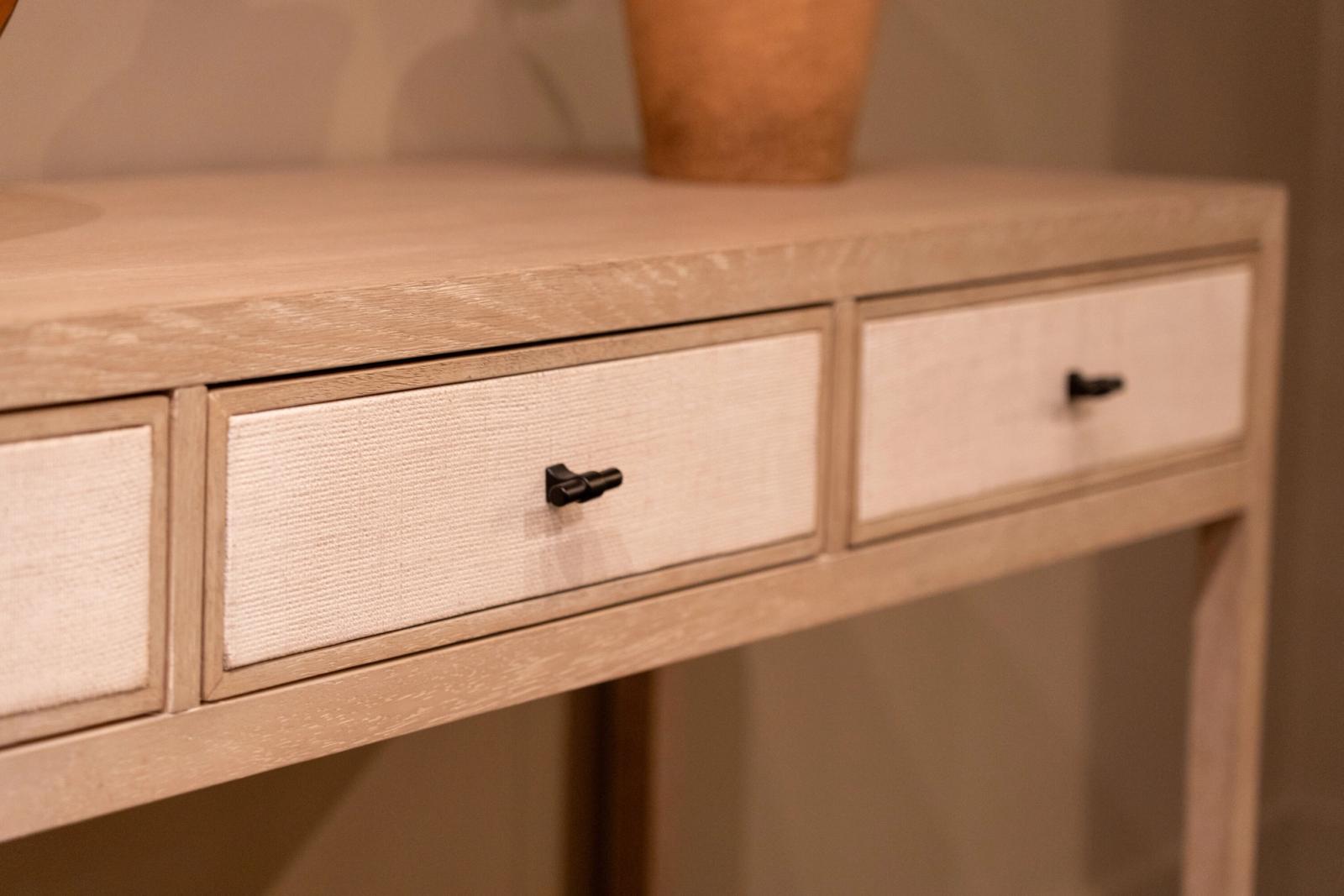 Hooker console table, 150 x 45cm, drawer fronts