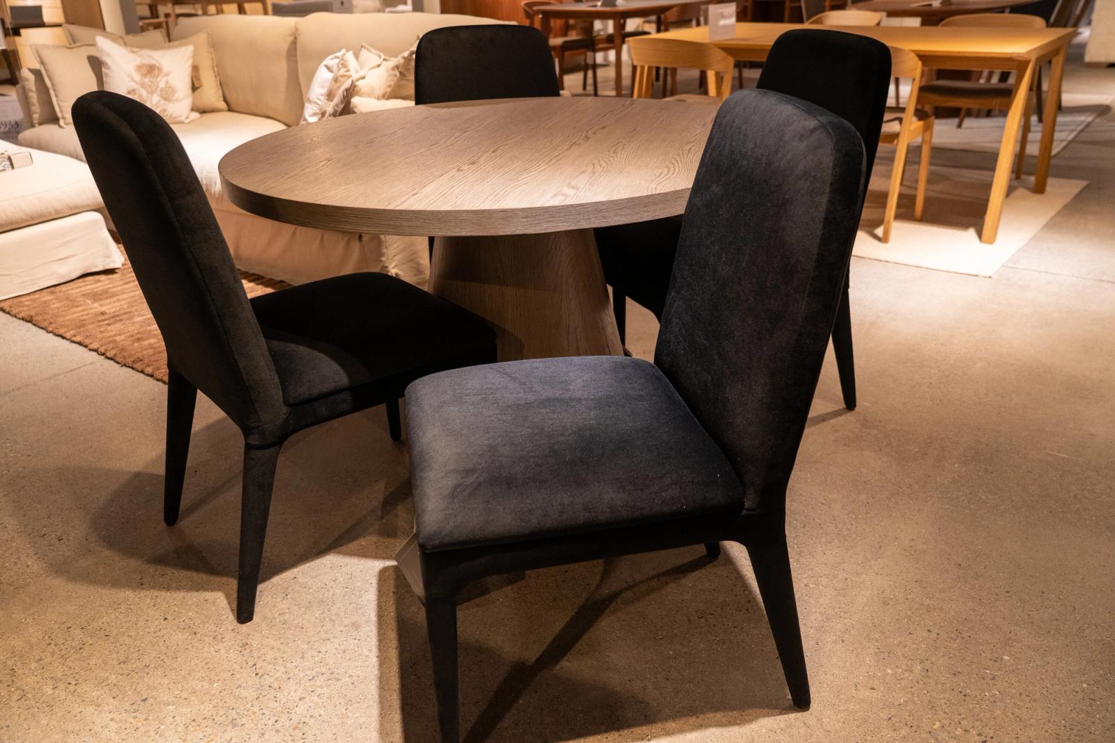Hooker round dining table and 4 chairs, from the side