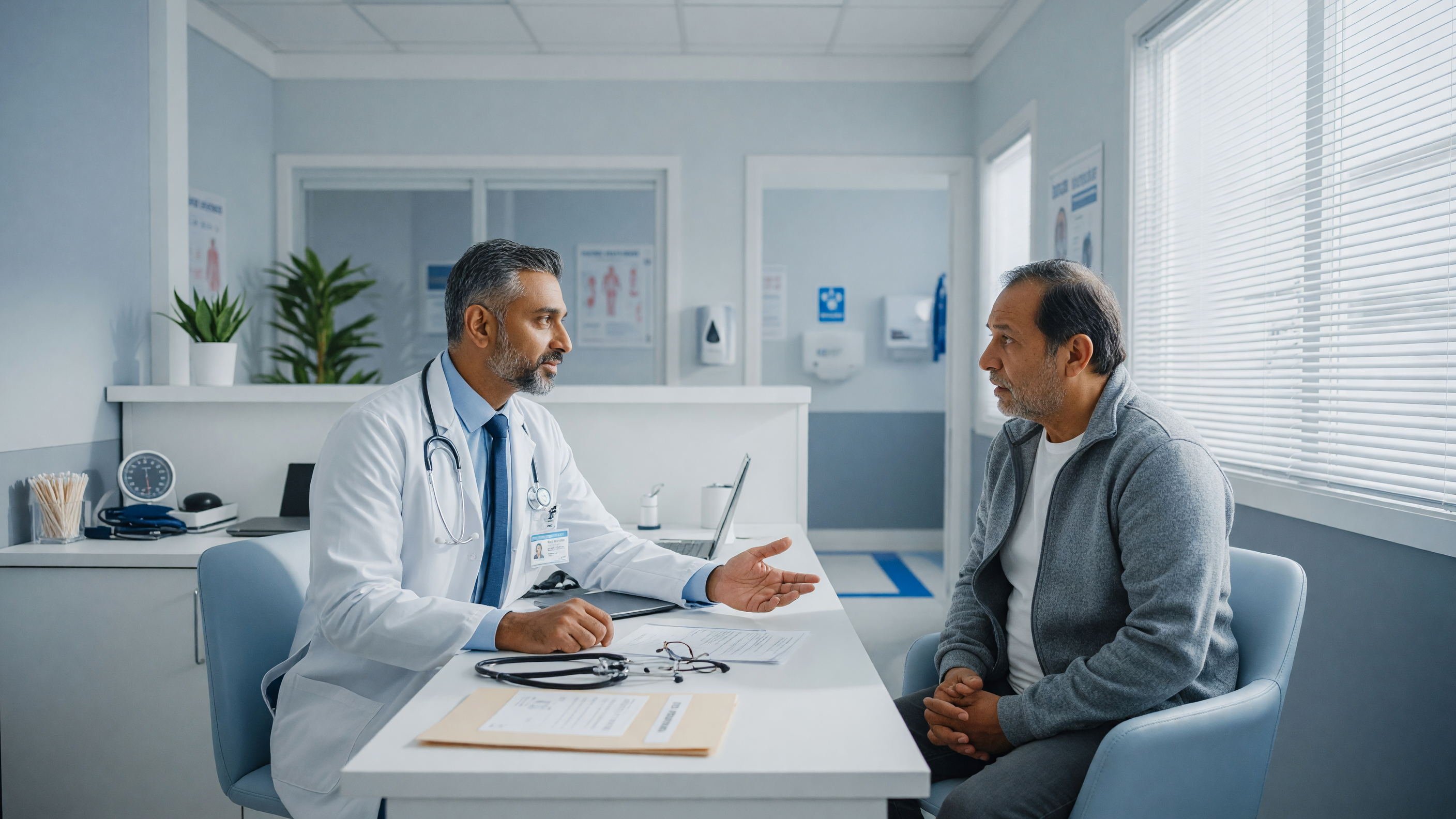 Doctor consulting a patient about burning urination causes at Lux Hospitals