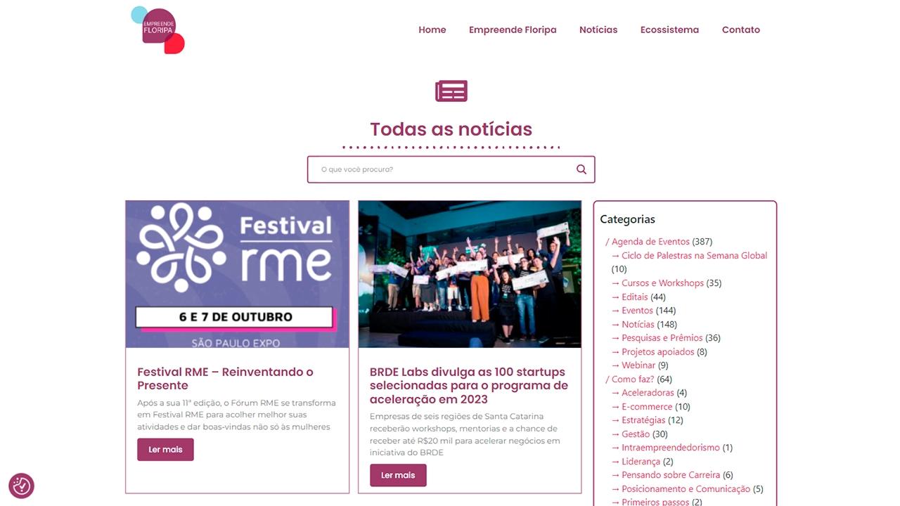 Imagem de pré visualização do projeto Empreende Floripa