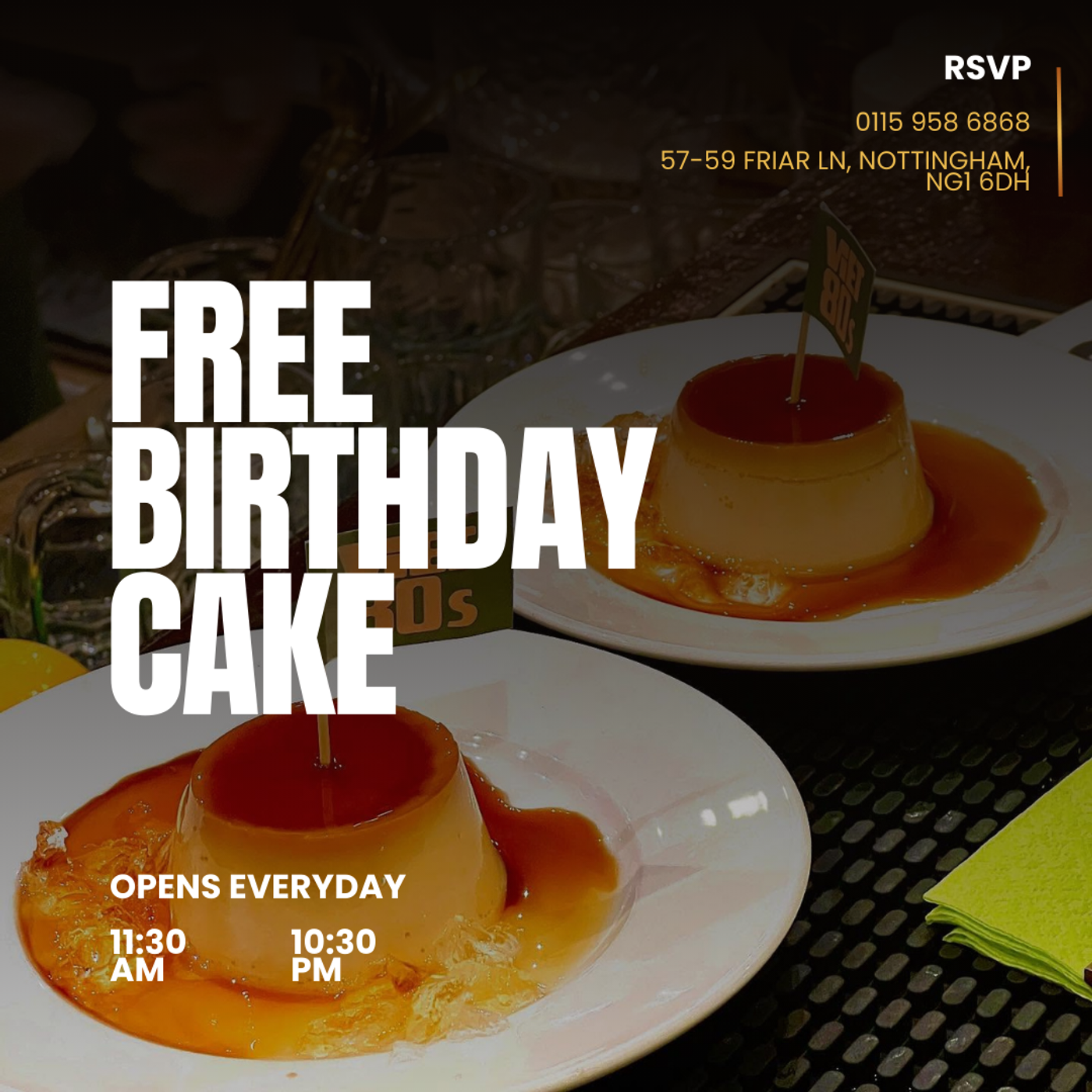 Free birthday cake