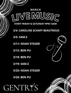March Live Music @ Gentry's