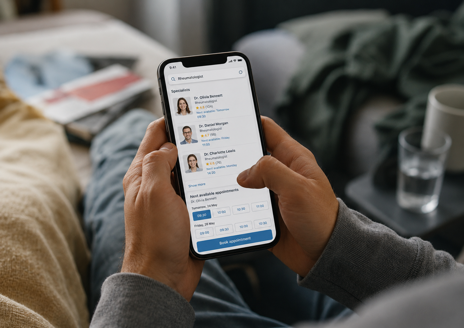 gout doctors search on mobile phone