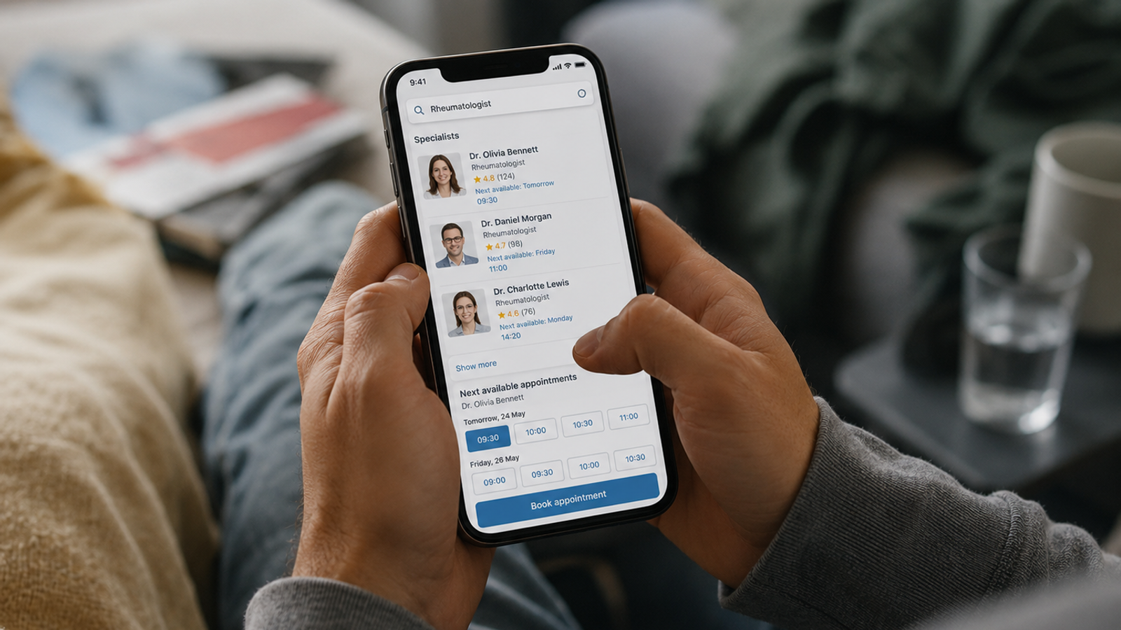 gout doctors search on mobile phone