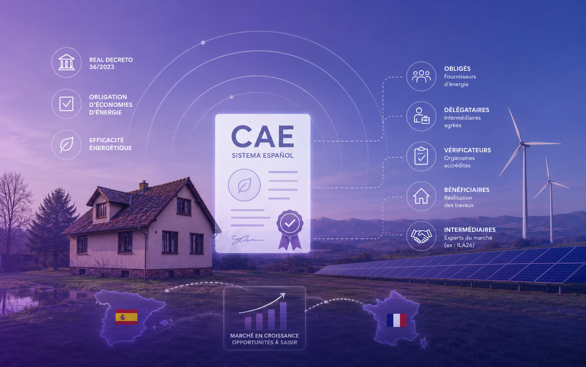 Schéma illustrant le fonctionnement du système CAE espagnol
