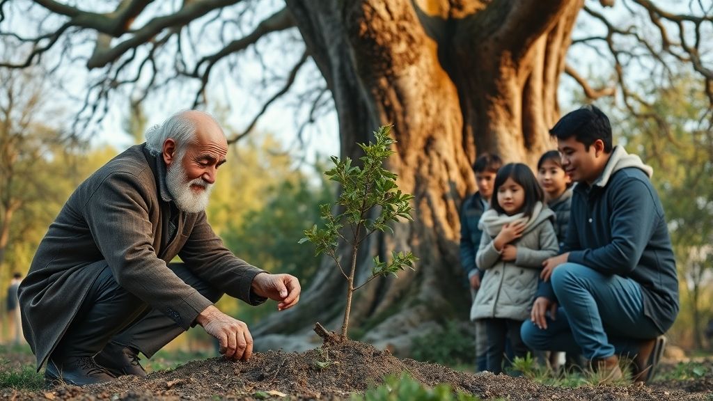 شجرة زرعها جدي منذ مئات السنين وهنا استقرت عائلتي