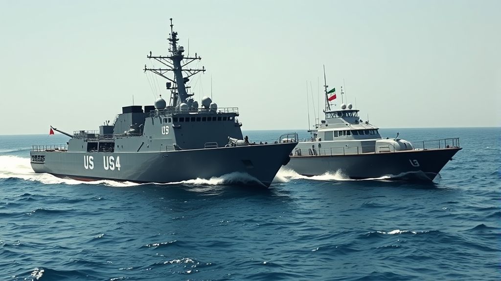 مضيق هرمز يشهد دبلوماسية الزوارق الحربية بين الولايات المتحدة وإيران في سباق لفرض الحصار الأكثر فعالية