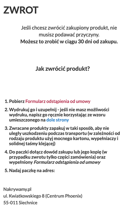 Przykład błędnego umieszczenia funkcji odstąpienia od umowy