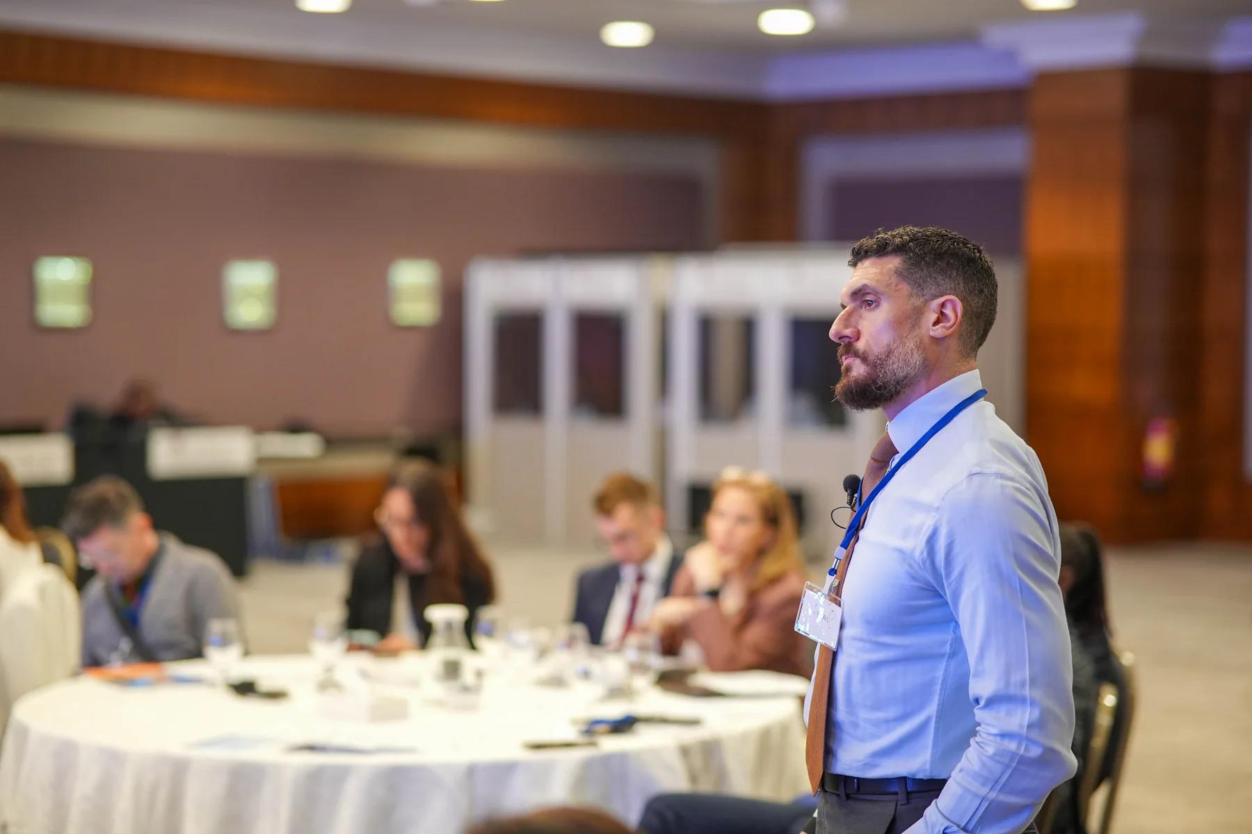 Shareef Khatib listening during a facilitated workshop