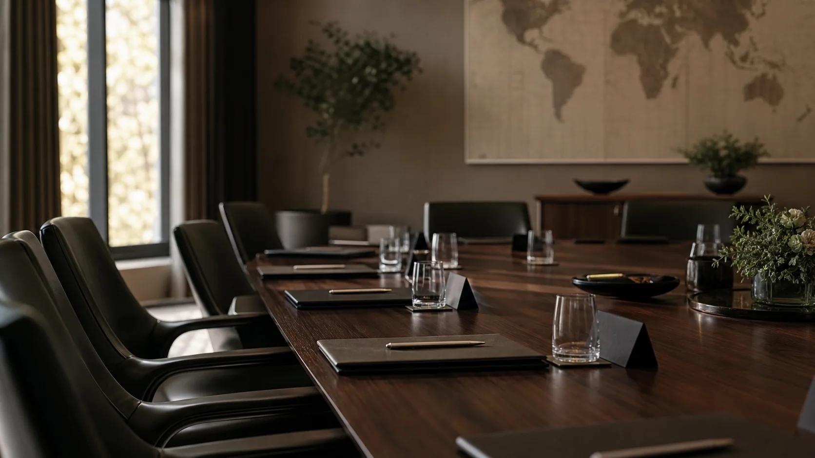 Prepared executive convening room