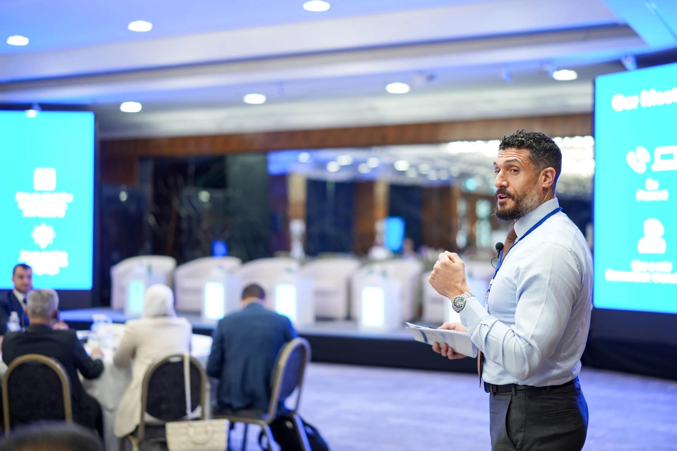Shareef Khatib listening during a senior stakeholder convening