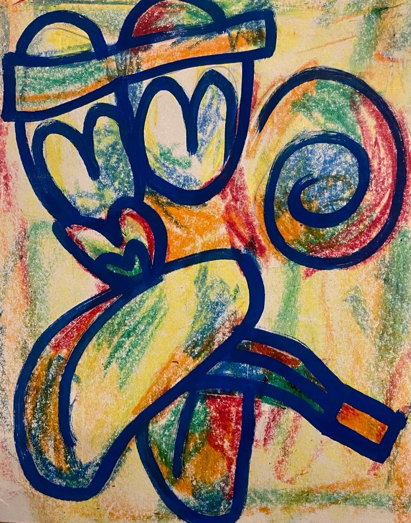 Banana Snack Chalk Drawing A5