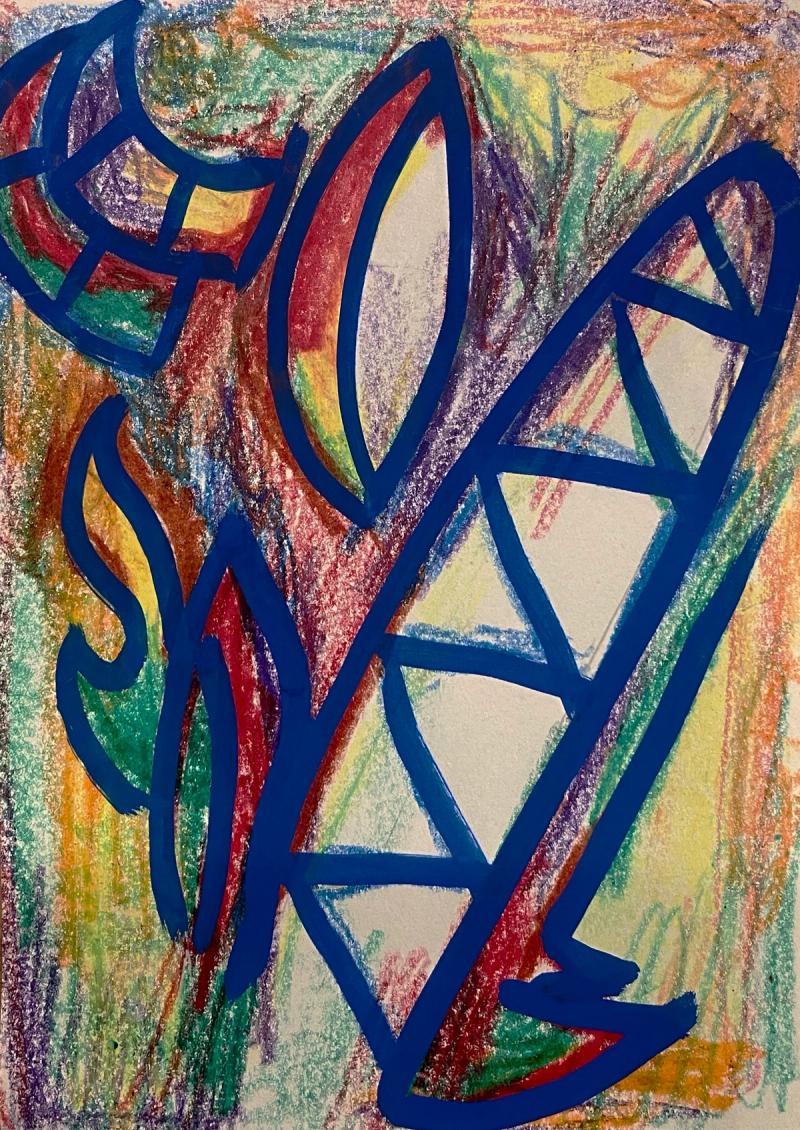 Fire Rage Chalk Drawing A5