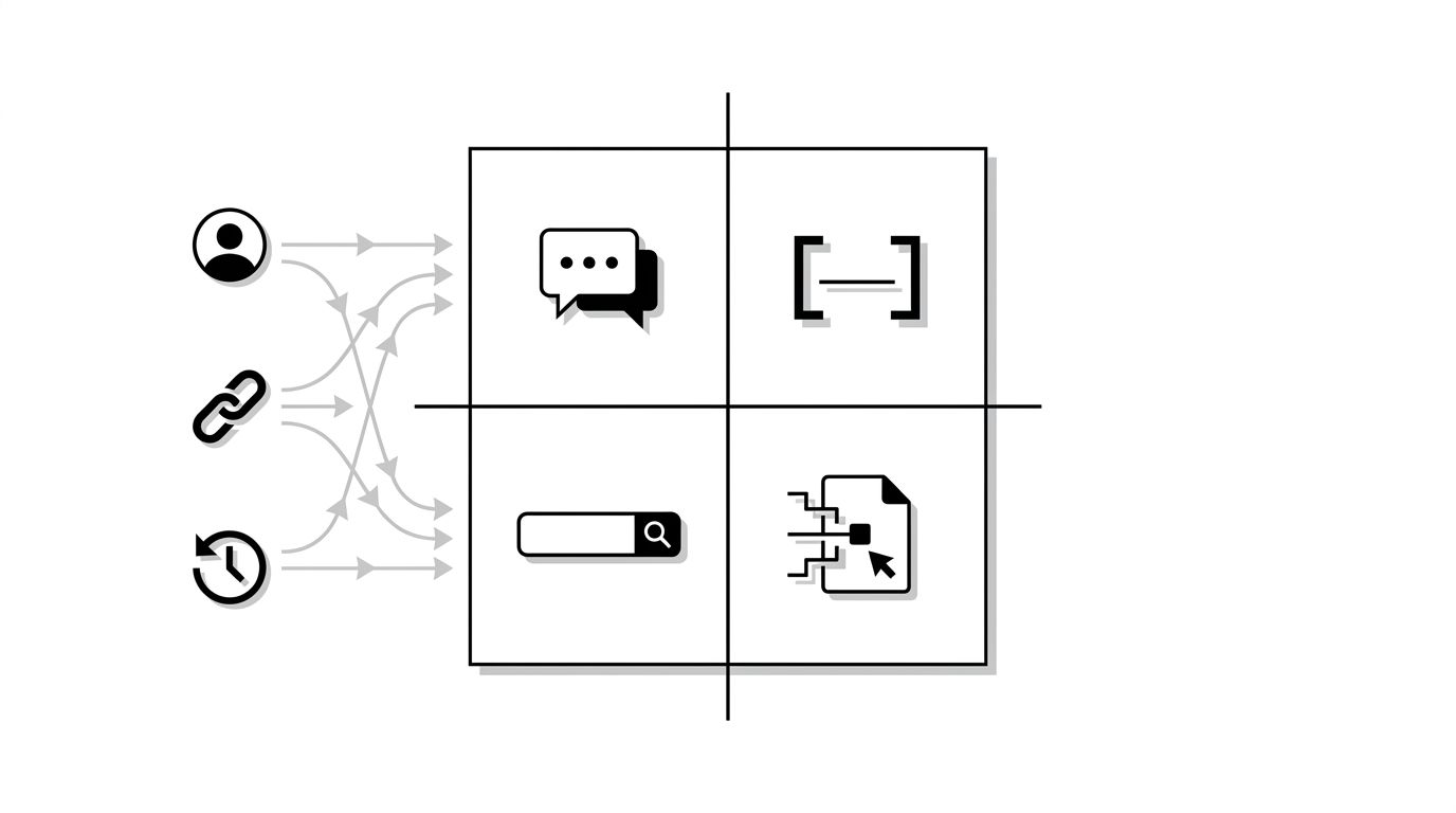 Diagram showing how user history, context, and profile data feed personalized responses across ChatGPT, Perplexity, Google AI Overviews, and Copilot