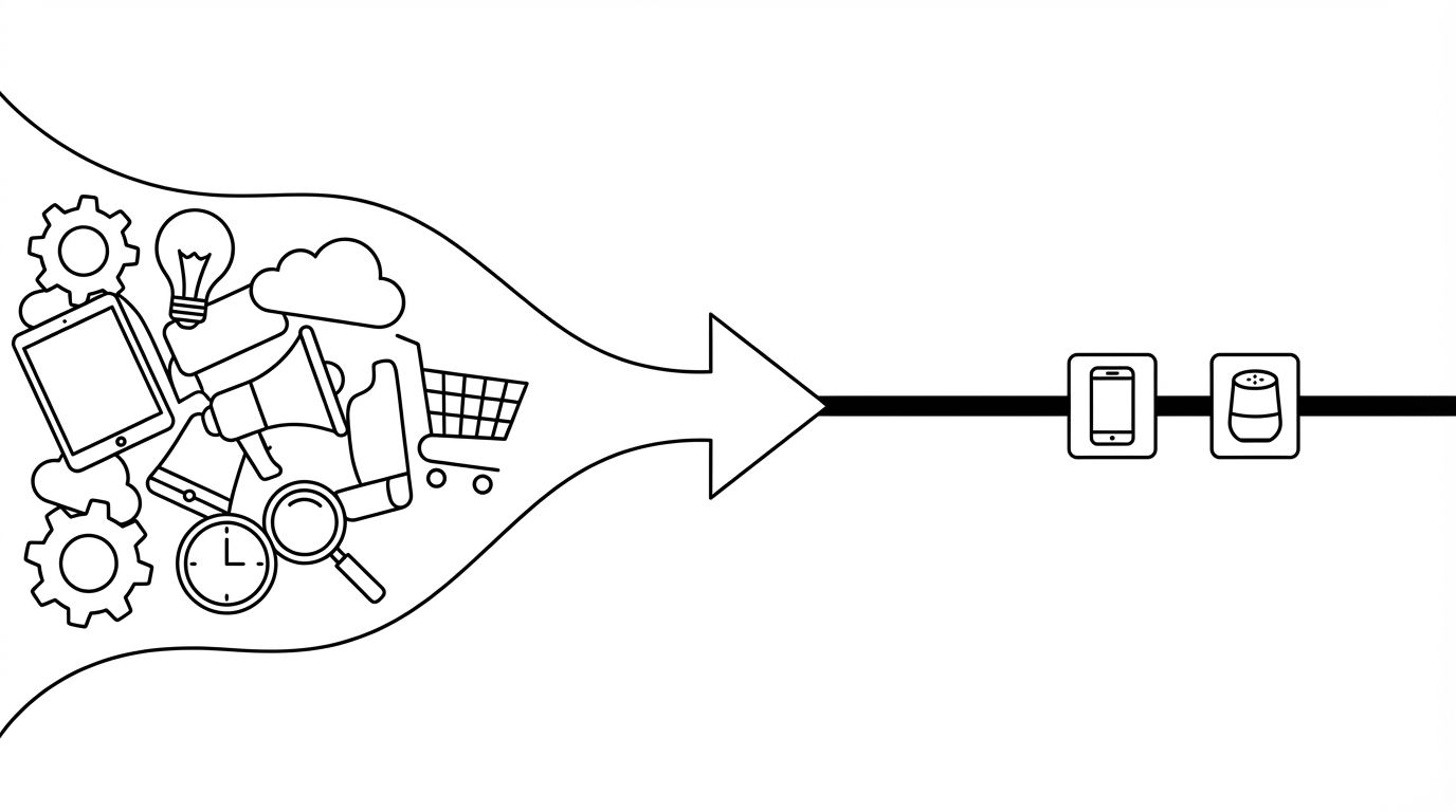 Diagram showing a timeline of the AI recommendation formation window with high fluidity in the first six to twelve weeks narrowing to a solidified pattern where incumbent products dominate