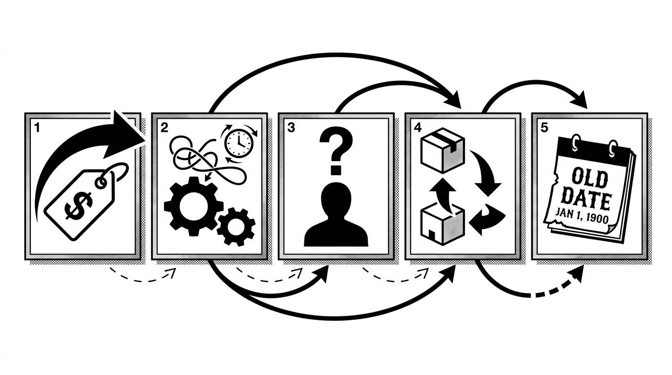 Grid layout of five AI misinformation patterns with each pattern paired to its fix channel and propagation timeline