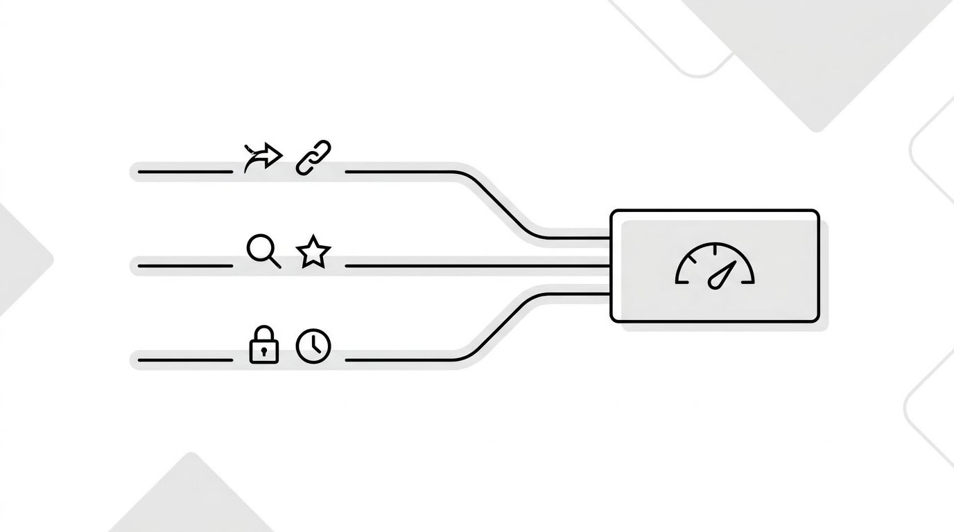 Diagram showing referral traffic, branded search lift, and holdout test results combining into an AI revenue attribution view