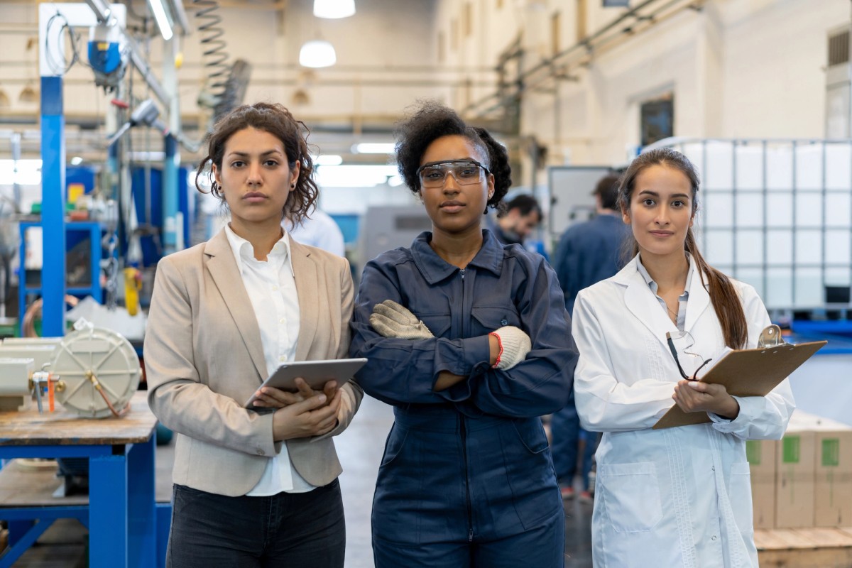 Three professionals standing together