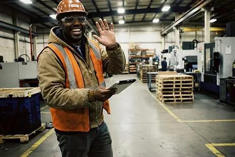 A manufacturing worker on a plant floor
